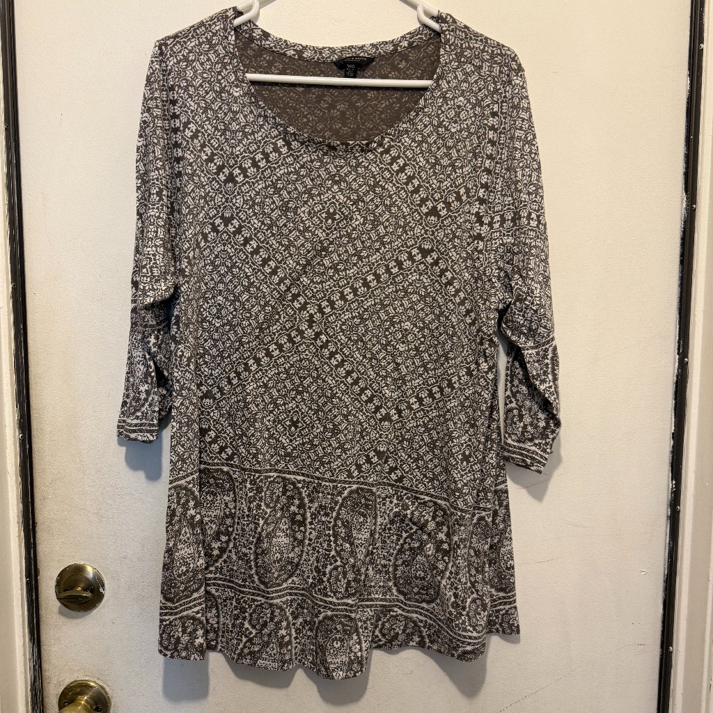 Lucky Brand Tunic Floral Relaxed TShirt Blouse Round Neck Xl 111